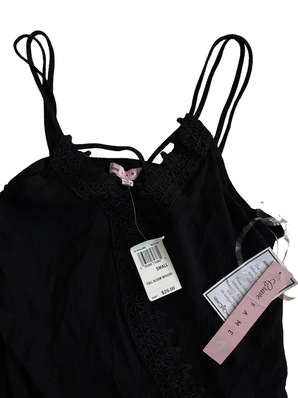 Crave Fame Black Lace Trim Wrap Camisole - Image 2