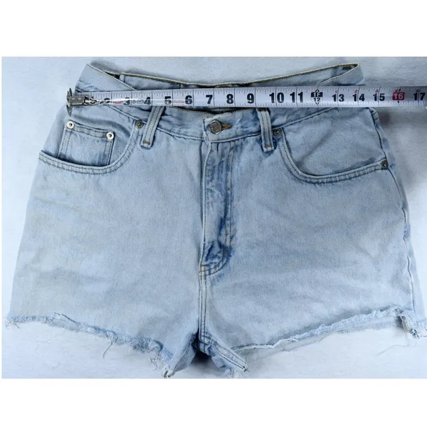 Vintage Abercrombie & Fitch High Waisted Denim Shorts Light Wash Cut Off Size 10 - Image 5