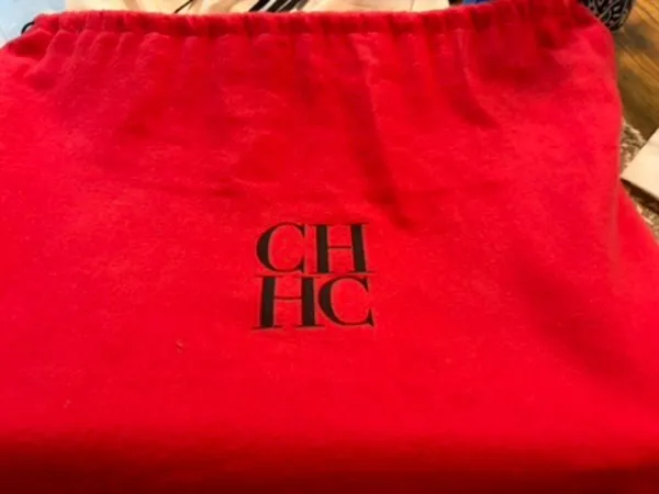 ✨ Auth Carolina Herrera Leather Tote Bag + Designer Scarf Charm ($200 Value) ✨ - Image 12
