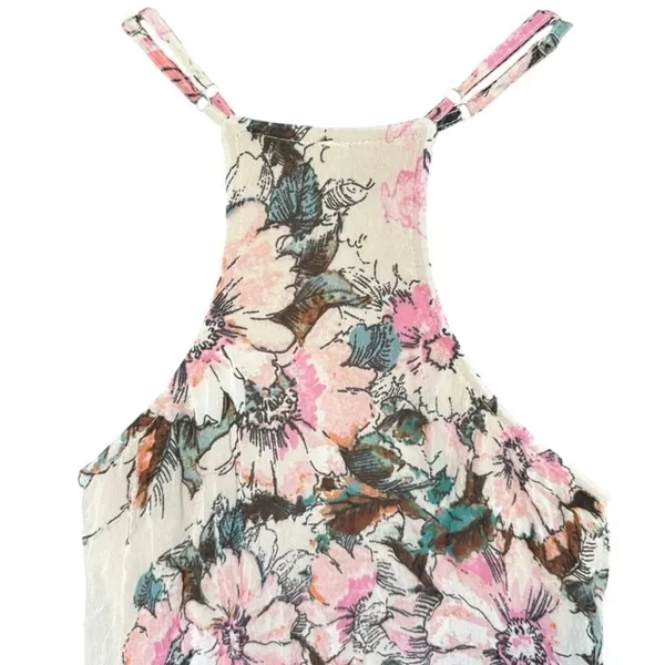Plenty by Tracy Reese Floral Maxi Dress Sz XS Pink White Boho Gypsy Flowy‎ Sheer - Image 4