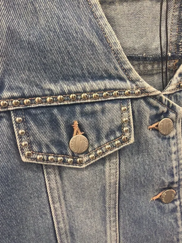 Rolla's Morgan AC/DC Vest Stud Vintage Blue Womens Size XL - Image 6