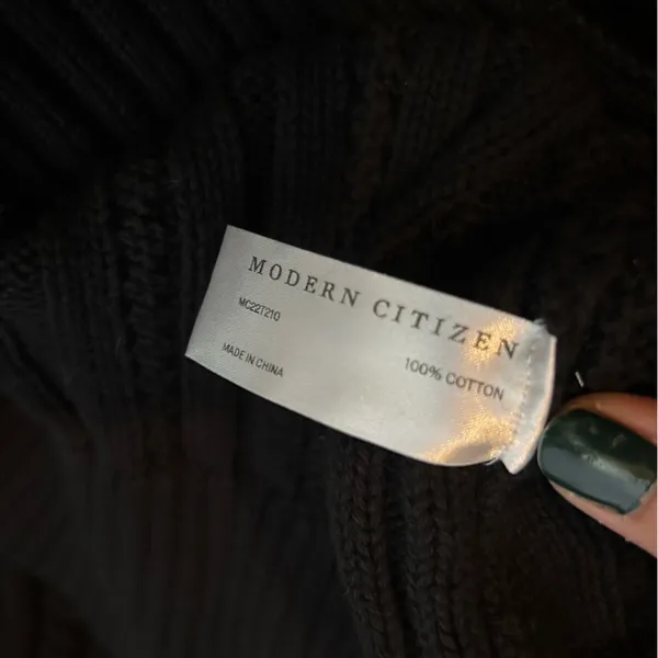 NWOT‎ Modern Citizen Black Chunky Knit Long Sleeve Cable Knit Fitted Sweater Sm - Image 6