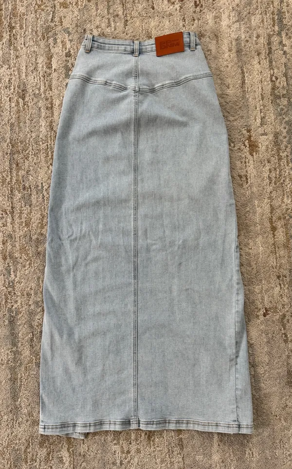 Princess Polly Denim Maxi Skirt Slit - Image 3