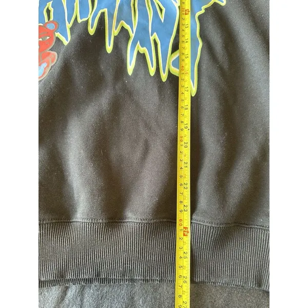 Unisex Bershka Sweatshirt Graphic Print‎ Teddy Bear XS Spell Out Fantasy Black - Image 6