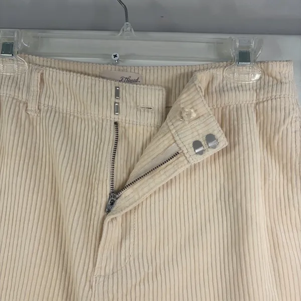 Universal Threads Cream Corduroy Wide Leg Pants High Rise Beige Size 4 NEW - Image 6