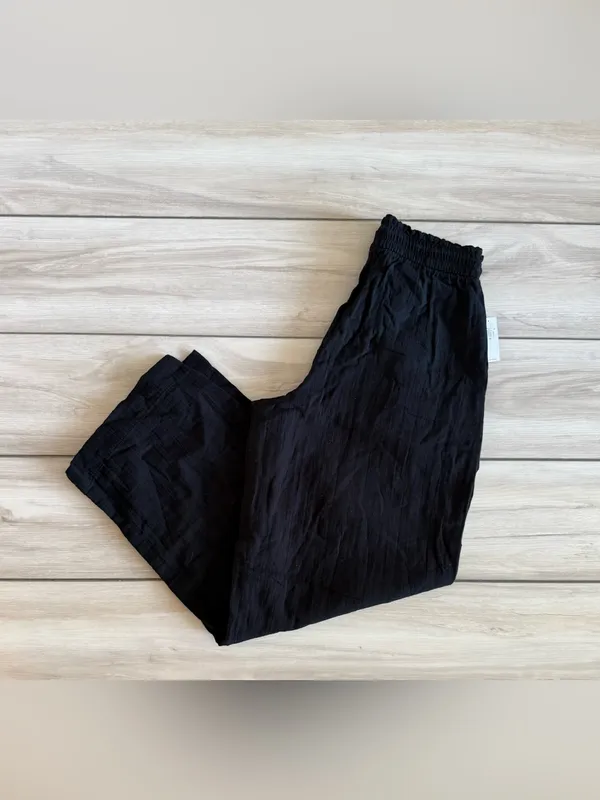 Old Navy High-Waisted Crinkle Gauze Barrel Ankle Pants Black XS NWT - Image 6