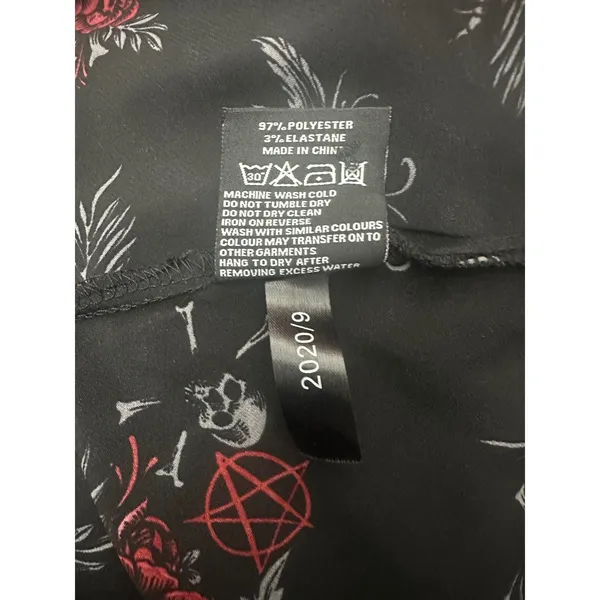 KILLSTAR Pandora Dress M Red Rose Skull Pentagram Gothic High Low Shirt Dress - Image 8