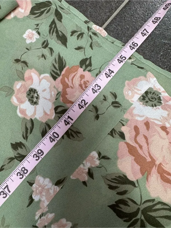 Reformation Gwenyth Dress Athena Short Sleeve Wrap Midi Floral Green Small - Image 8
