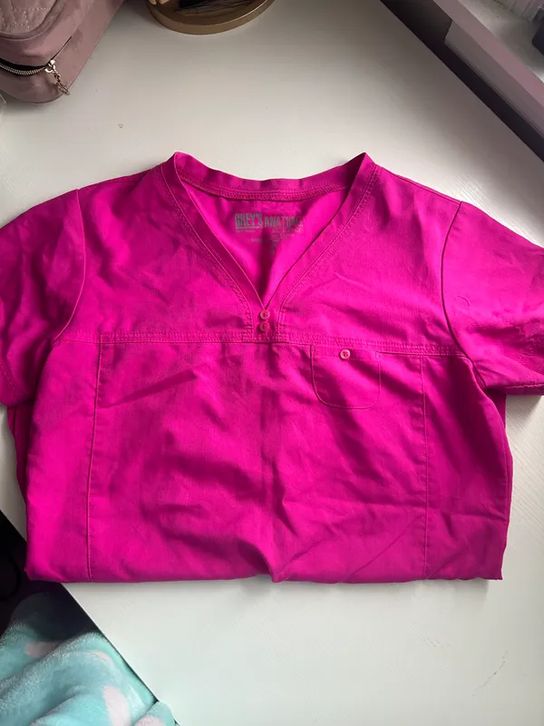 Greys Anatomy Pink Scrubs Top - Image 2