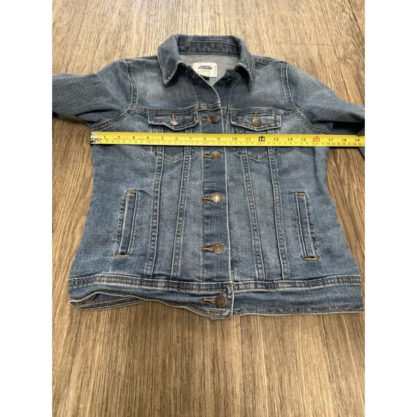 Old Navy Jean Jacket Womens Size Small‎ Blue Denim Button VTG Y2K - Image 8