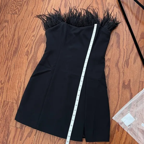 ASTR the label-RAVEN FEATHER TRIM MINI DRESS - Image 4