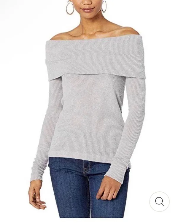 Free People - Snowbunny Off The Shoulder Top In Grey - Image 2