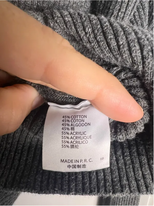 Brandy Melville Gray Ribbed Cropped Cardigan Y2K Model Off Duty Preppy - Image 3