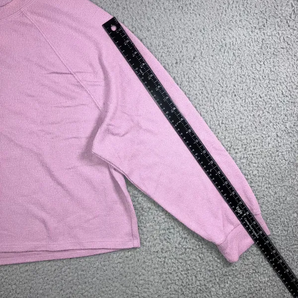 Victoria's Secret Lounge‎ Shirt Women Large Cropped Henley L/S Casual Preppy - Image 6