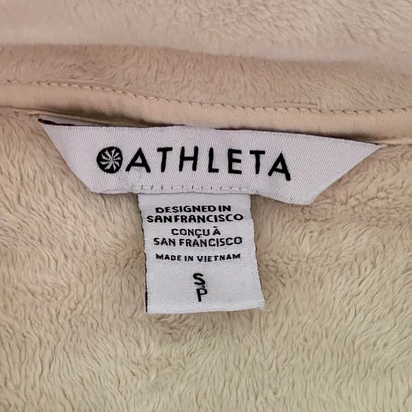 ATHLETA Double Cozy Karma Recover 3/4 Snap Fleece Cream Pullover Sweatshirt - Image 5
