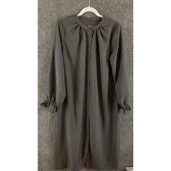 J.Crew Women's Black Dark Academia Schoolhouse Victorian Shirt Dress Tie Waist - Image 12