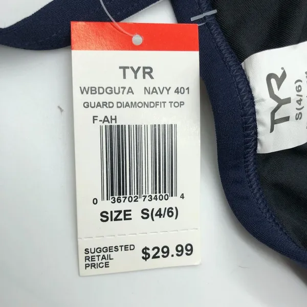 TYR Guard Women's Durafast One Diamondfit Bikini Top Navy Blue S - Image 5