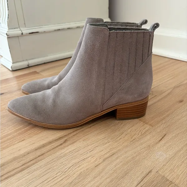 Marc Fisher Taupe Suede Ankle Booties - Image 2
