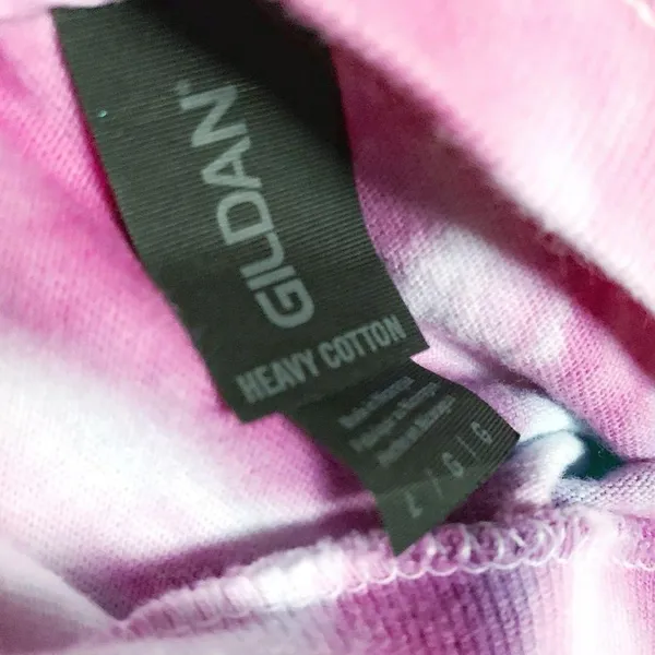 GILDAN DIY Crafted Rainbow Tie Dye Cropped Tshirt L - Image 3