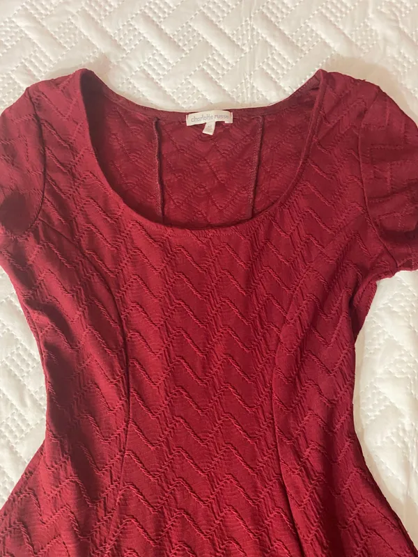 Red Mini Flare Dress - Image 2