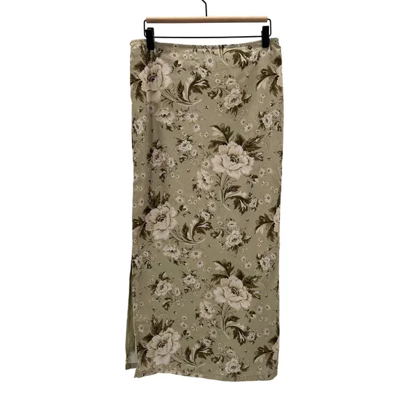 Tiger Mist Sierra Midi Skirt‎ Macro Floral Print Grandmacore Cottage Neutral XS - Image 2