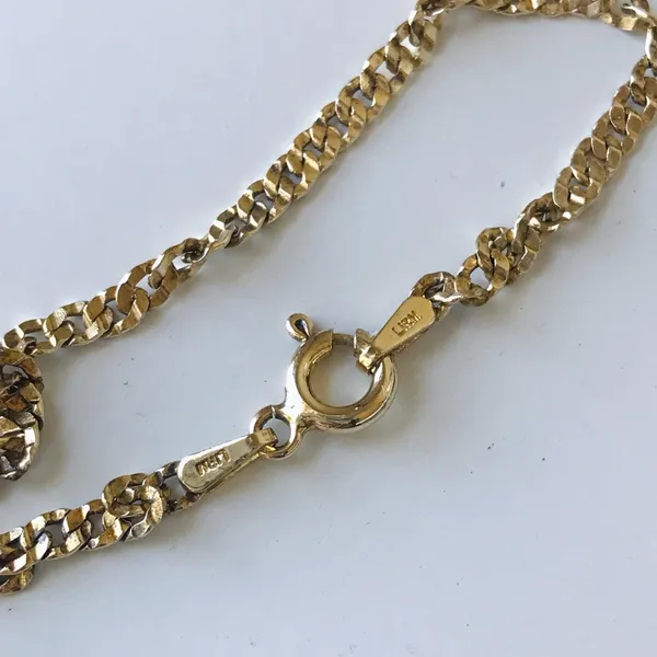 Sterling Silver Gold Tone Twist Chain Necklace, 925 LIRM - Image 5