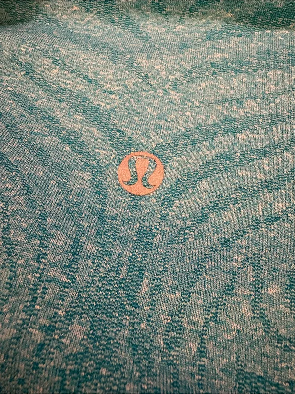 lululemon athletica Teal Patterned Quarter-Zip Cowl Sweater - Image 4