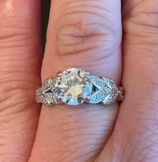 Austrian Crystal Silver Woman Ring Size 9 - Image 7
