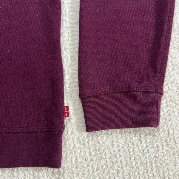 Levi’s Logo Crewneck Plum Sweater Large White Graphic Sweatshirt Womens - Image 6