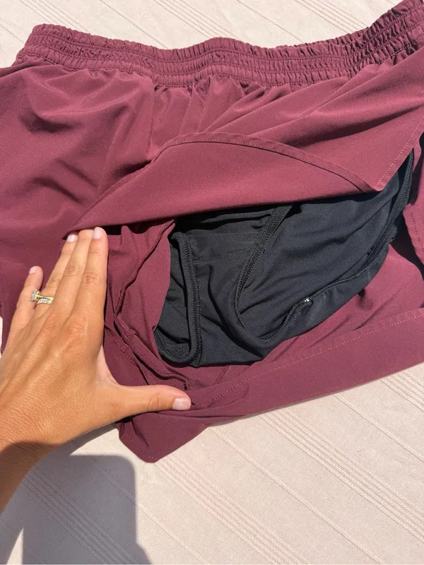Zella Burgundy Athletic Shorts with Side Split - Image 5