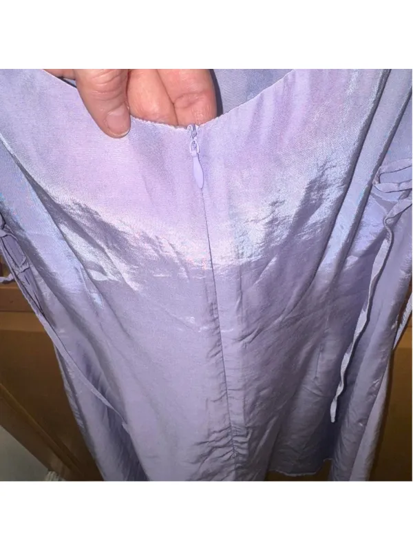 Lilac satin mini dress with adjustable straps #party #eveningwear #superdown #re - Image 5
