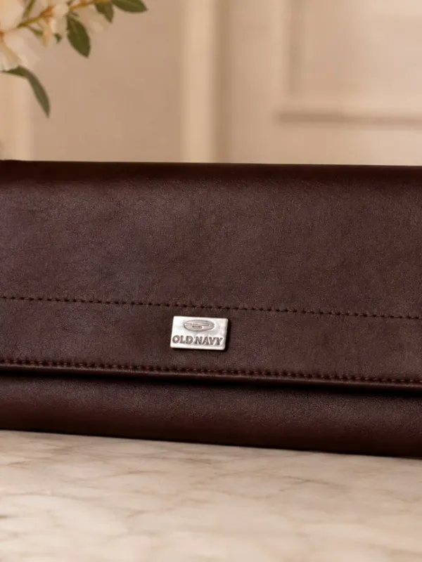 Liz Claiborne Brown Wallet Clutch Organizer Snap Closure - Image 5