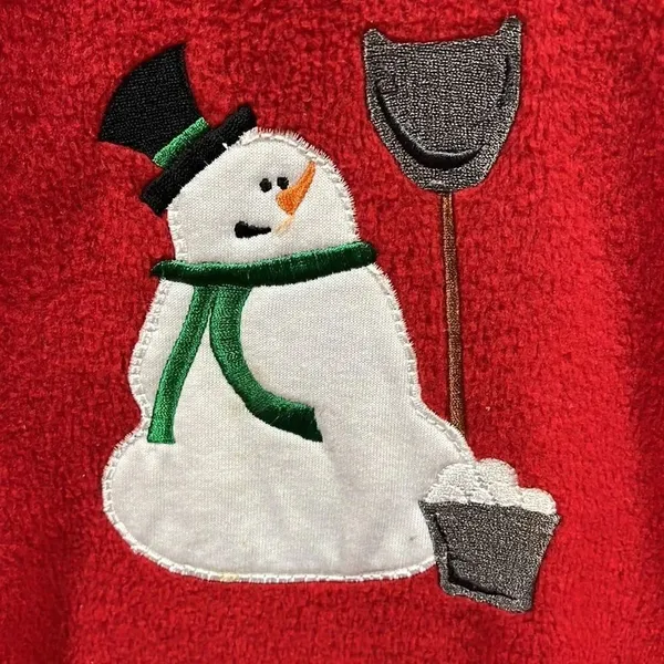 Bobbie Brooks fleece snowman sweater Green Size M - Image 4
