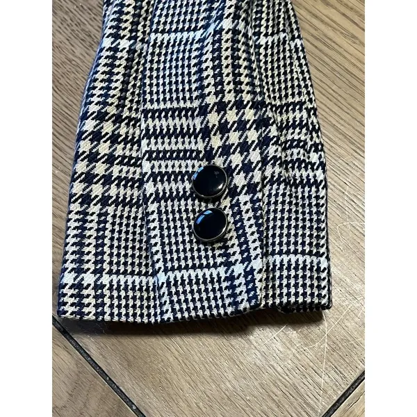 Vintage Stirling‎ Cooper Checkered Blazer Jacket Size 8 Business - Image 11