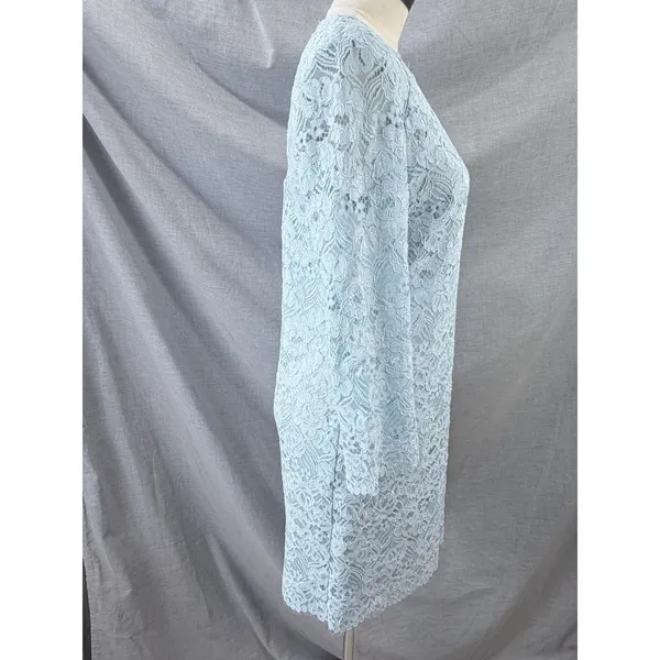 Shoshanna‎ Rae Baby Blue Lace Shift Midi Dress 3/4 Sleeve Size 6 - Image 6