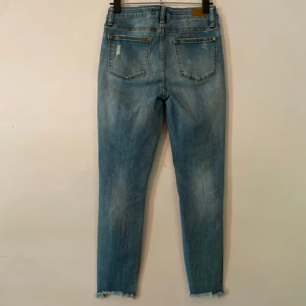 Judy Blue Skinny Fit Medium Wash Distressed Jeans High Rise Women's size 28 - Image 6