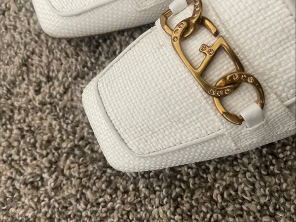 Women’s Franco Sarto Tiari Chain Square Toe Woven Loafer White Size 8 - Image 9