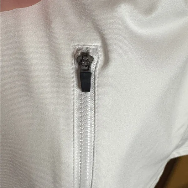 Amazon Running Jacket Slim Fit Zip Up Athletic Jacket with Thumb Holes White Size Small - Image 7