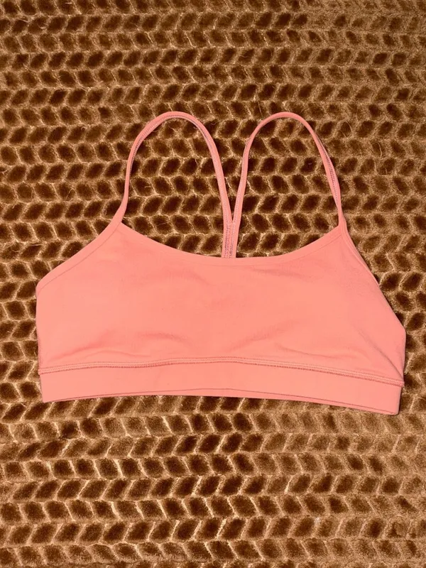 EXCELLENT Lululemon Flow Y Sports Yoga Bra Pop Orange Activewear 10 M - Image 4