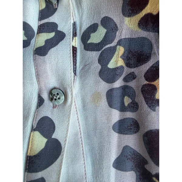 Mara Hoffman Leopard Print Sleeveless Button Front Tunic Top Small 100% Rayon - Image 12