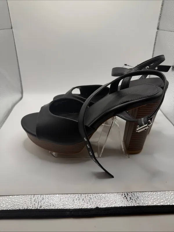 torrid Black Platform Slingback Heeled Sandals Adjustable Straps Size 10 - Image 4