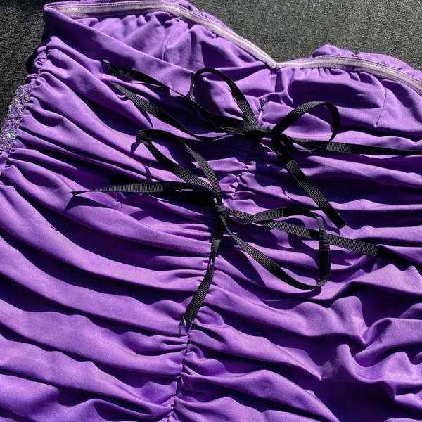 💜 Nikibiki Medium Plum Violet Purple Beaded Rhinestone Cut Out Bodycon Dress 💜 - Image 12