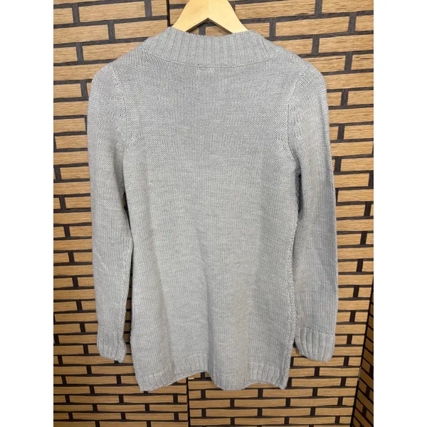 Venus Gray Cable Knit Button Front Cardigan‎ Size Small - Image 2