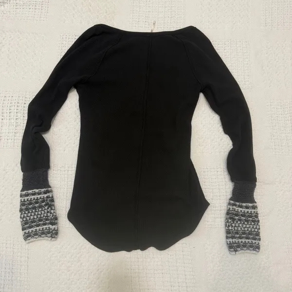 Free People medium Ski Lodge Henley thermal top TLS1 3280 - Image 8