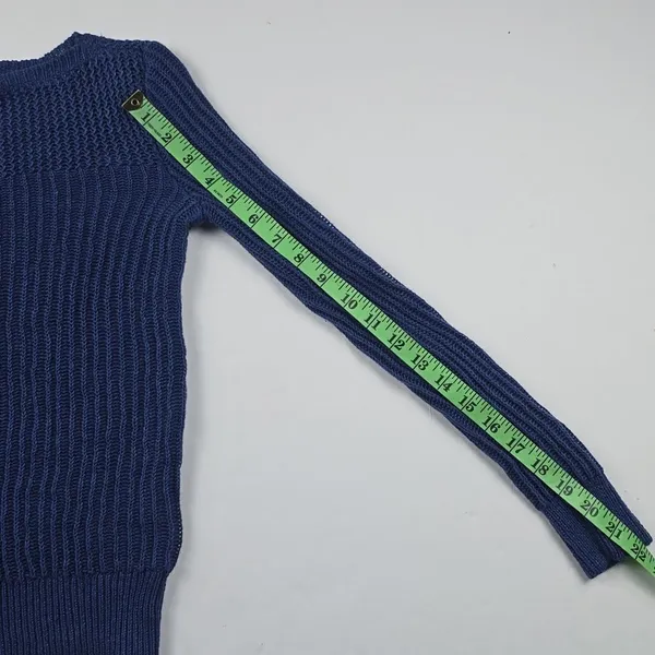 Lauren Ralph Lauren NWOT Mixed Knit Boatneck Sweater 100% Linen Steel Blue Sz XS - Image 13
