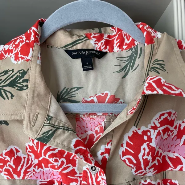 Banana Republic Button Up Floral Midi Dress - Image 6