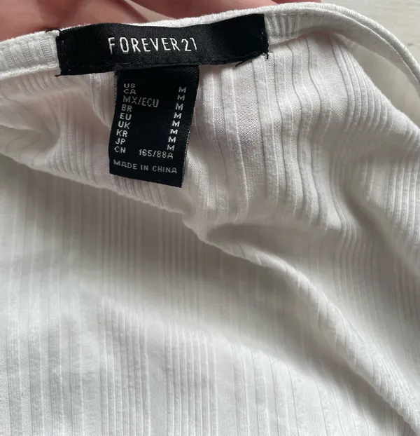 Forever 21 White corset top with silver eyelets size m - Image 5