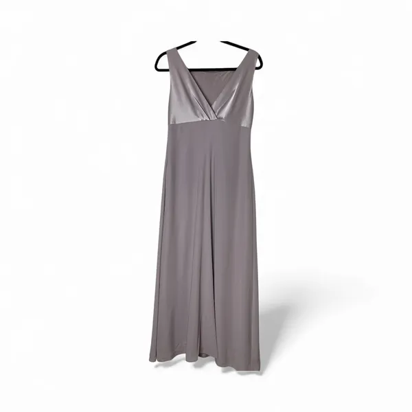 Talbots Petites Lavender Satin Maxi‎ Dress Bridesmaid Formal Evening Size 8 - Image 2