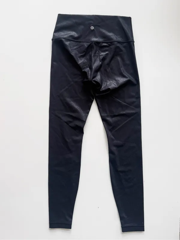 lululemon Wunder Under High-Rise Leggings - Matte Black Foil Size 6 - Image 6