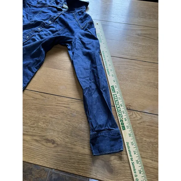 Stillwater Supply Co Women Medium Denim Snap Button Long Sleeve‎ Western Shirt - Image 7